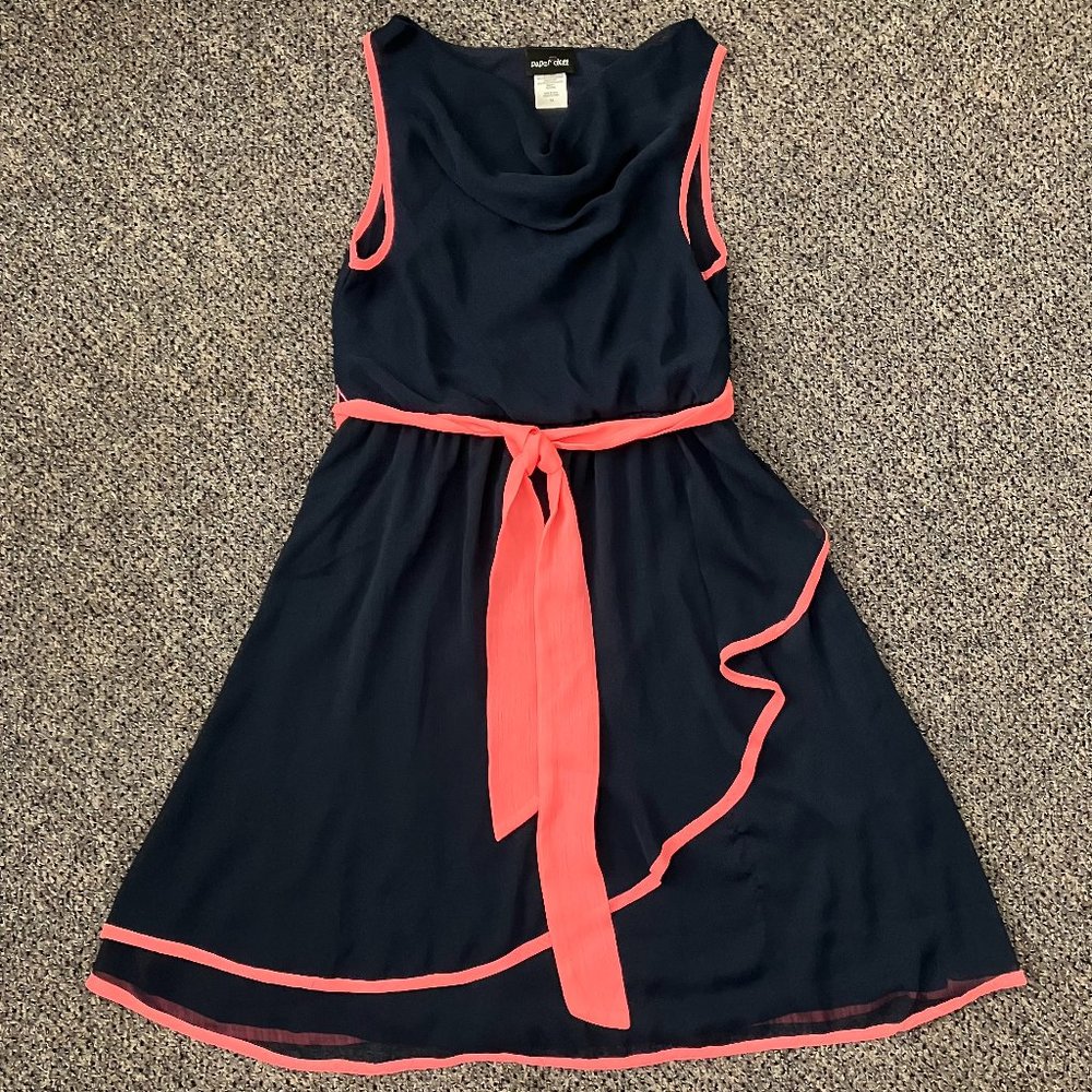 Paper Doll Girls Size 14 Navy and Pink Formal Dress